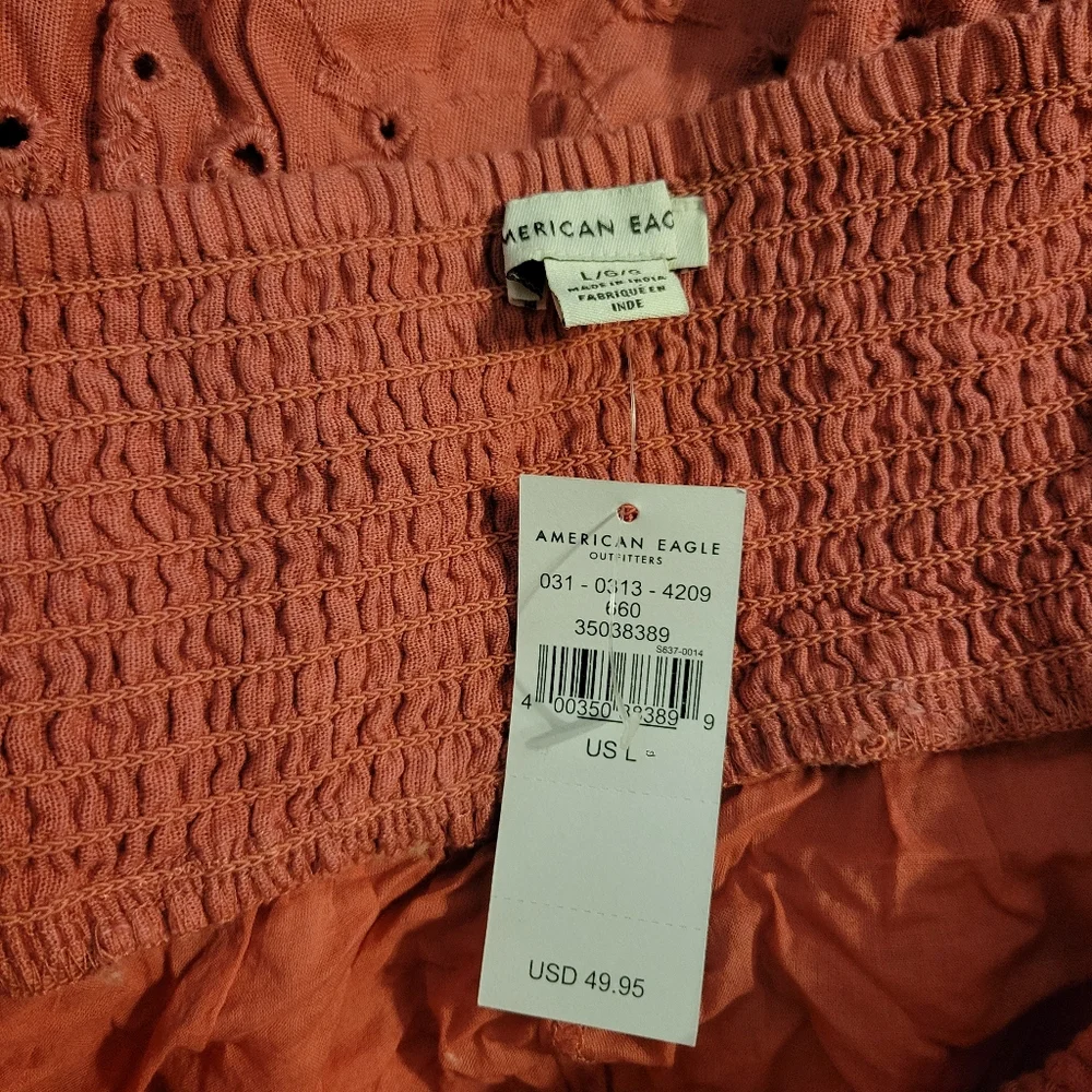 American Eagle Pink Eyelet Mini Skirt